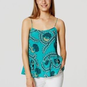 LOFT Floral Vine Peplum Cami